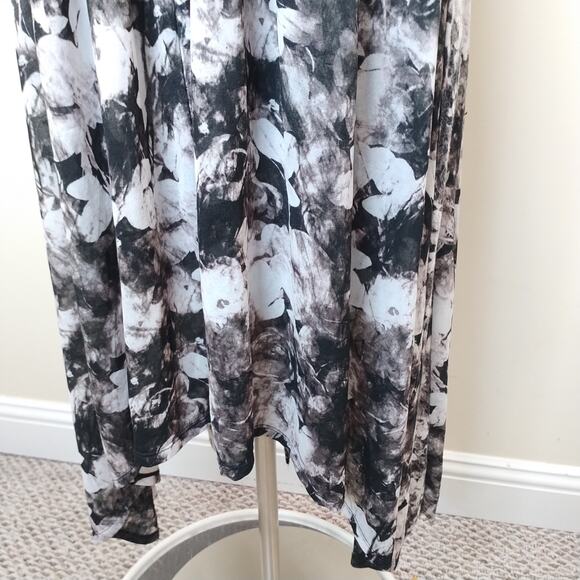 Anne Klein Floral Dress Sleeveless Midi Sharkbite Hem - Picture 6 of 13